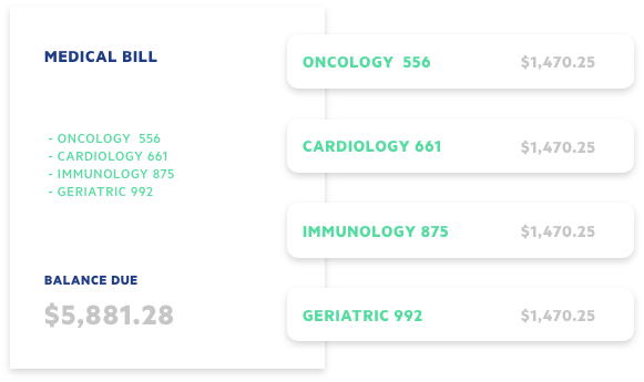 Medical bill statement illustration