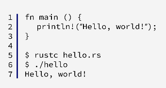 Rust Language Hello World