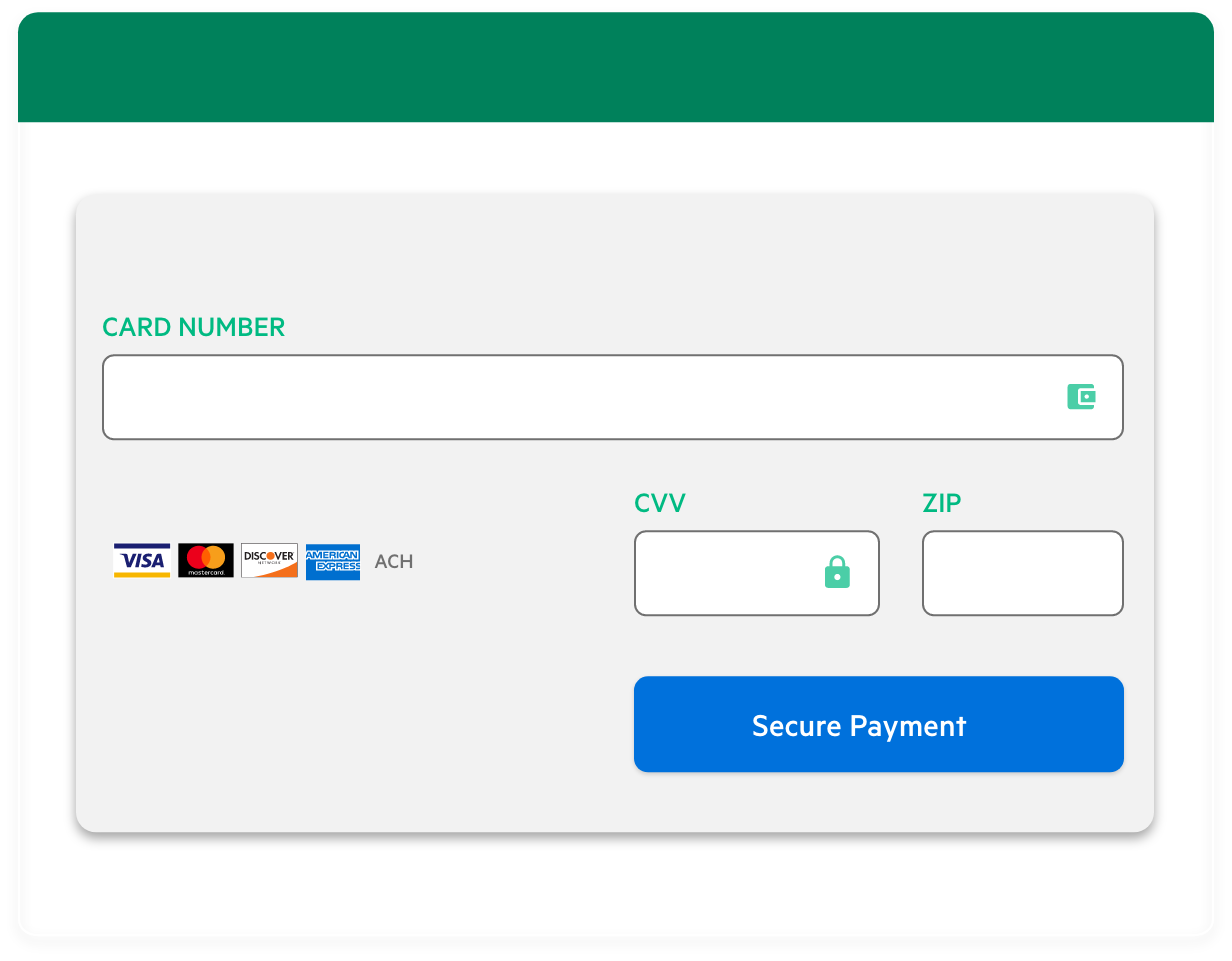 Credit card entry form